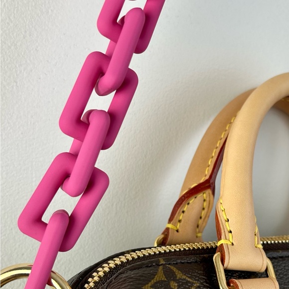 Crossbody length acrylic rubber coated chunky chain link strap for bags - Picture 3 of 3